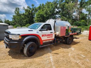 pump truck ready for route